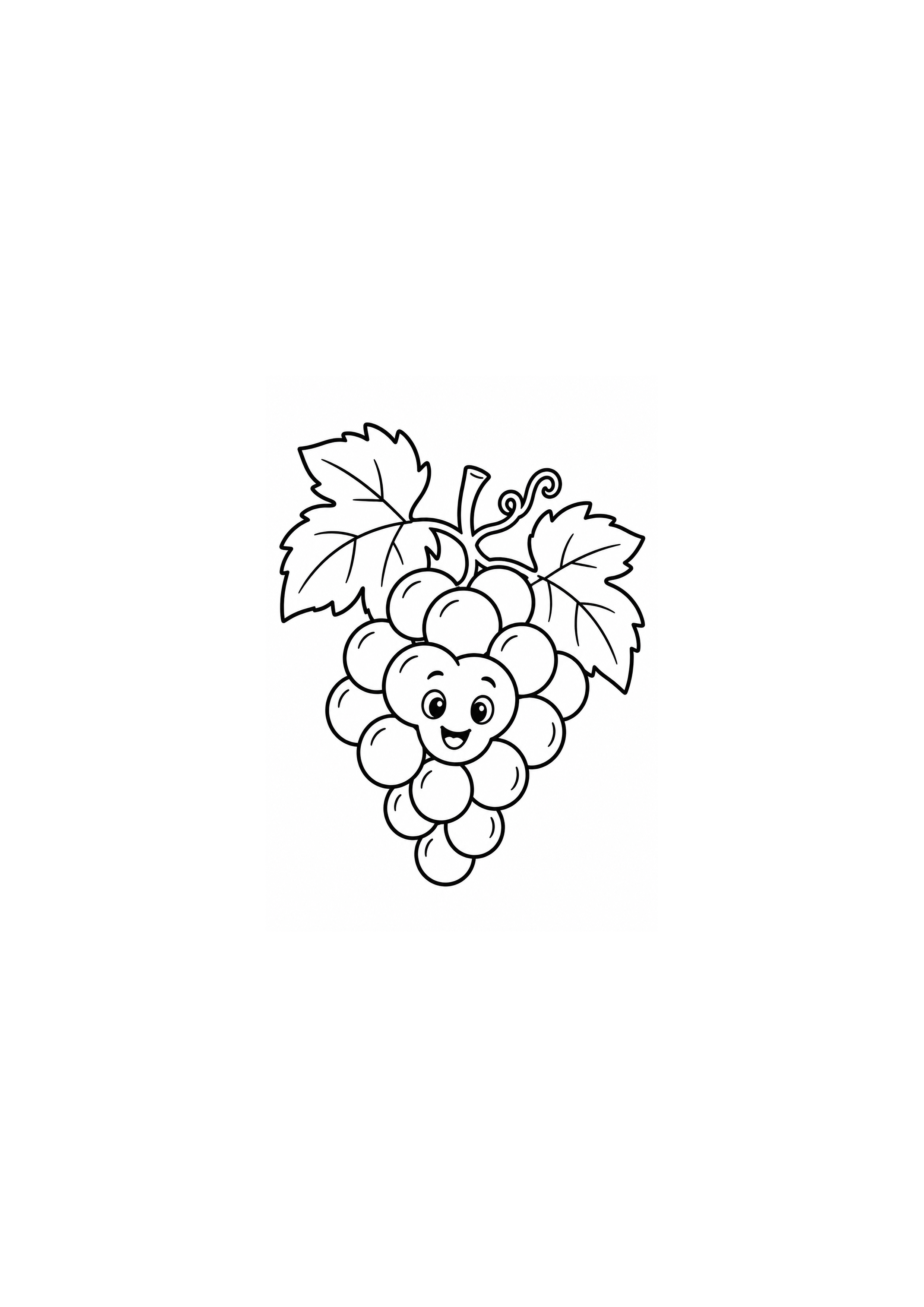 Cacho de uvas sorridente