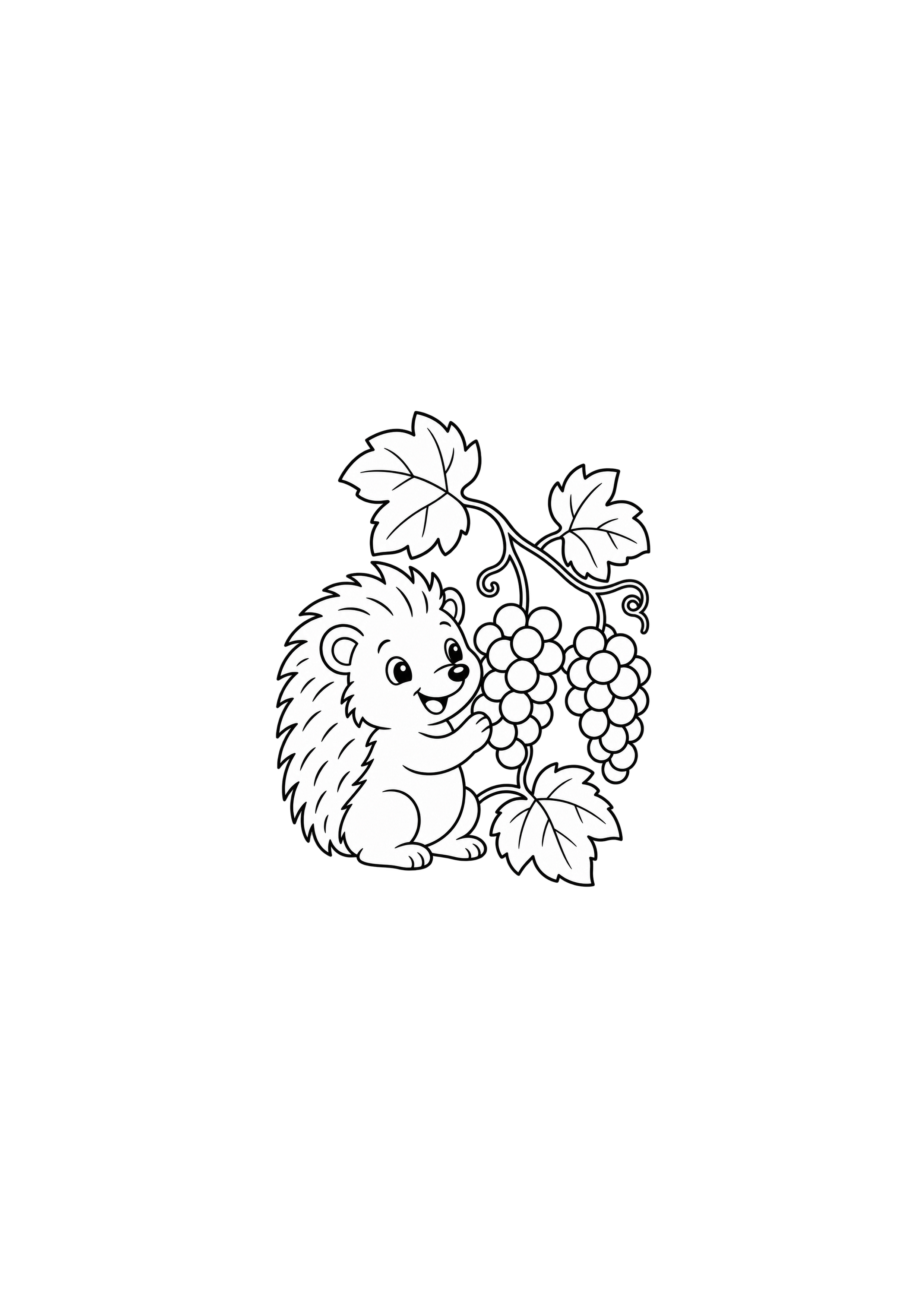 Ourico com cachos de uvas