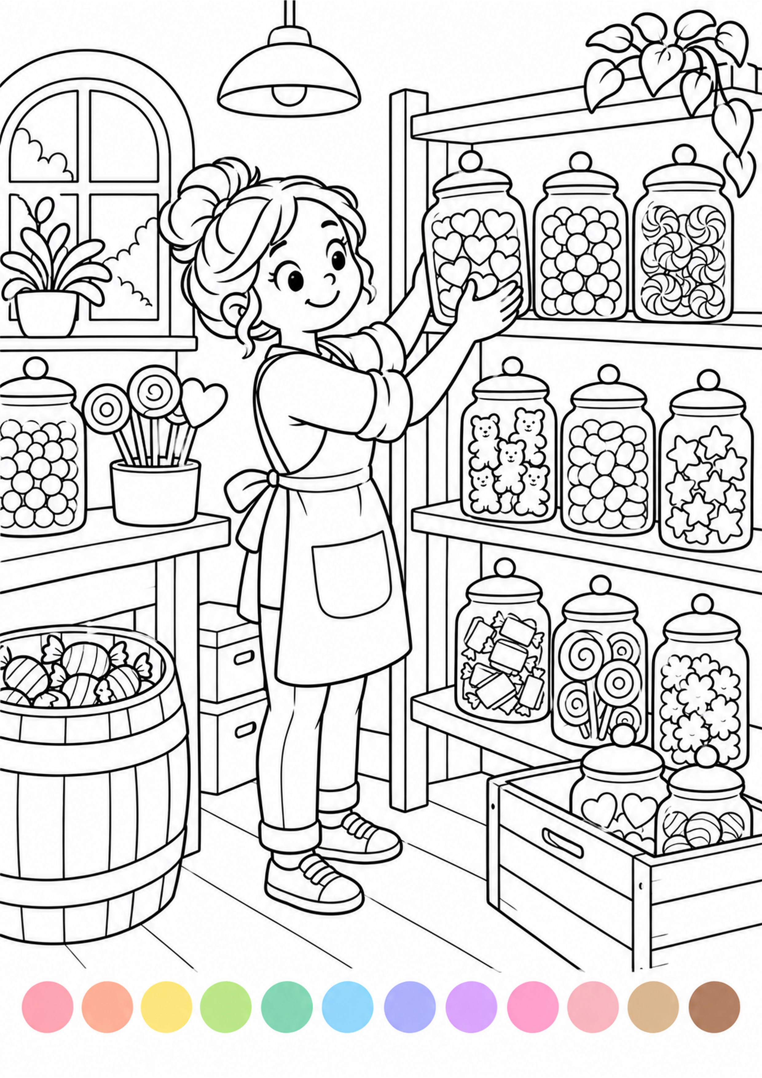 Vendedora organiza frascos